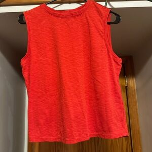 Marled Cotton Blend Sleeveless Tank Top Red Size Medium EUC